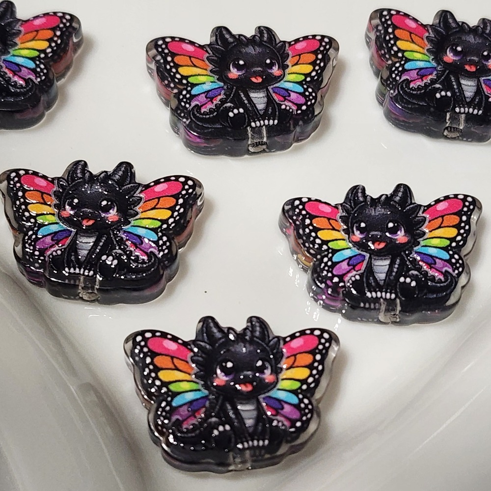 Bat Butterfly Beads 2 Pcs Focal Bead Beaded Pen Jewelry Charms Crafts